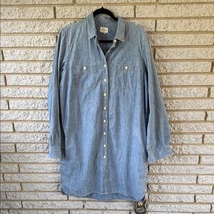 J. Crew Light Blue Chambray Shirt Dress